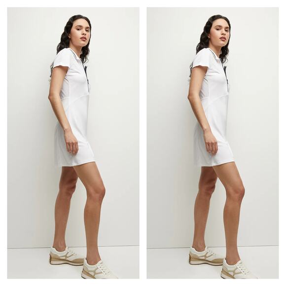 Veronica Beard x L'Etoile Sport Women's Zip Polo Dress XS White Navy NWT 275 - Picture 2 of 10